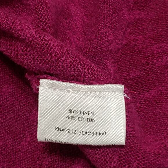 Eileen Fisher Woman 2X Linen Blend Open Front Cardigan Sweater Fuschia Flowy - Picture 8 of 13